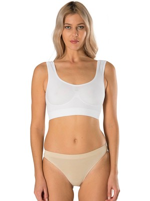 X New Season Kalın Askılı Crop Top Büstiyer Crop Beyaz