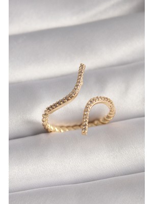 Style Of Carmen Pirinç Gold Renk Zirkon Taşlı Kadın Yüzük