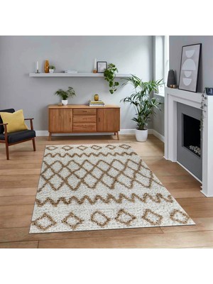 Viyana Home Dijital Baskılı Kaymaz Taban Yıkanabilir Modern Yolluk Mutfak Salon Halısı, V-Modern-92-Bej,