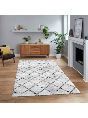 Viyana Home Dijital Baskılı Kaymaz Taban Yıkanabilir Modern Yolluk Mutfak Salon Halısı, V-Modern-57-Gri,