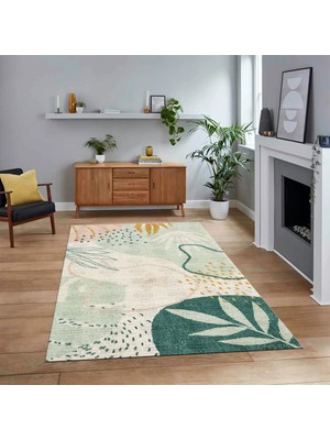 Viyana Home Dijital Baskılı Kaymaz Taban Yıkanabilir Modern Yolluk Mutfak Salon Halısı, V-Modern-79-Renkli,