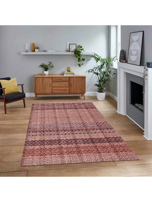 Viyana Home Dijital Baskılı Kaymaz Taban Yıkanabilir Modern Yolluk Mutfak Salon Halısı, V-Modern-70-Bordo,