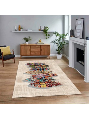 Viyana Home Dijital Baskılı Kaymaz Taban Yıkanabilir Modern Yolluk Mutfak Salon Halısı, V-Modern-50-Renkli,