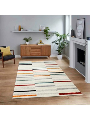 Viyana Home Dijital Baskılı Kaymaz Taban Yıkanabilir Modern Yolluk Mutfak Salon Halısı, V-Modern-74-Renkli,