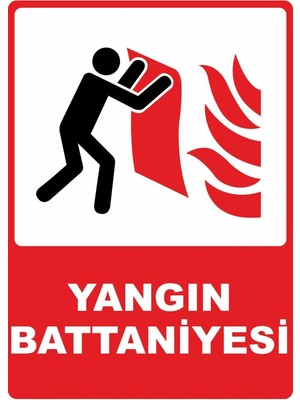 ChicArt Design Studio Yangın Battaniyesi Dijital Uv Folyo Baskı Uyarı Etiket Yapıştırma Sticker 12.5X17.5