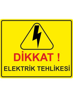 ChicArt Design Studio Dikkat Elektrik Tehlikesi 2'li Dijital Uv Folyo Baskı Yapışkan Uyarı Etiket Yapıştırma Sticker 16X13