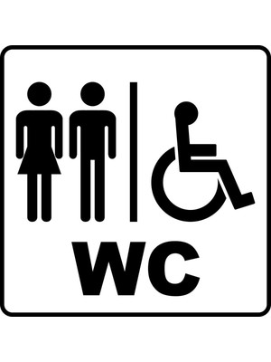 ChicArt Design Studio Wc #1 Dijital Uv Folyo Yapışkan Baskı Uyarı Etiket Yapıştırma Sticker 34X34