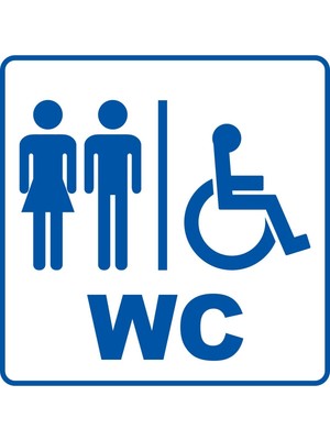 ChicArt Design Studio Wc #3 Dijital Uv Folyo Yapışkan Baskı Uyarı Etiket Yapıştırma Sticker 34X34