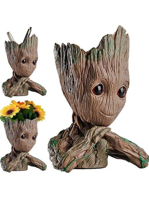 Çılgıntrend Galaksinin Koruyucuları Baby Groot Figür Kalpli Saksı Kalemlik