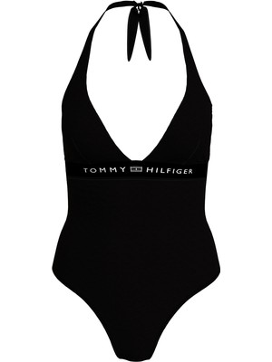 Tommy Hilfiger Siyah Kadın Mayo Halter One Pıece Rp, Bds UW0UW05259