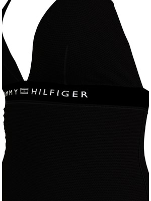 Tommy Hilfiger Siyah Kadın Mayo Halter One Pıece Rp, Bds UW0UW05259