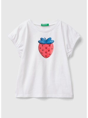 Benetton Beyaz Kadın T-Shirt 3I1XG10EF