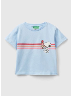 Benetton Açık Mavi Kız Çocuk T-Shirt 3096G10EZ