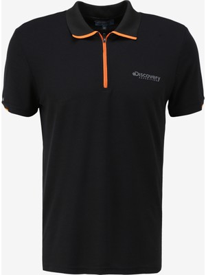 Discovery Expedition Siyah Erkek Basic   Uv Apreli Polo T-Shirt D4SM-TST3246