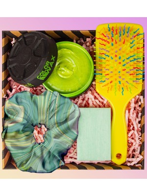 Ejoya Saç Şekillendirici Renkli Wax & Doğal Sabun & Toka & Saç Fırçası Kozmetik Hediye Seti 110892