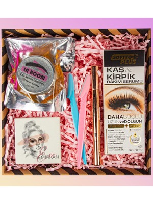 Ejoya Kişiye Özel Ayna & Kaş Şekillendirici & Kaş Usturası & Kaş Bakım Serumu & Kaş ve Kirpik Eyeliner Hediye Seti 110901