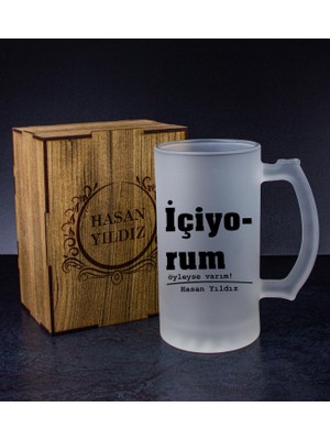 Ejoya Kişiye Özel Kutusunda Bira Bardağı Hediye Seti 108276