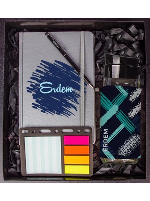 Ejoya Kişiye Özel Defter Kalem Matara ve Mini Organizer Ofis Kırtasiye Hediye Kutusu 110321