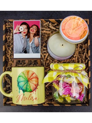 Ejoya Kişiye Özel Kupa & Mum & Fotoğraflık & Meyveli Şekerler Hediye Kutusu 111953