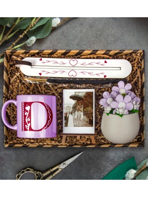Ejoya Kişiye Özel Kupa & Mor Papatyalar & Tütsü Takımı & Fotoğraflık Hediye Kutusu 111900