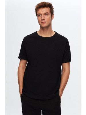 D'S Damat Ds Damat Siyah 5'li Oversize %100 Pamuk T-Shirt 6HC14ORTBN006