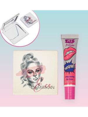 Ejoya Kişiye Özel Ayna & Kalıcı Soyulan Pembe Ruj Hediye Seti 110984