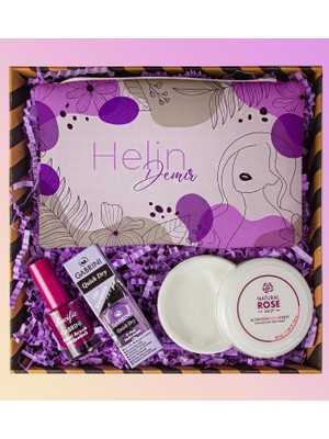 Ejoya Kişiye Özel Makyaj Çantası & Oje & Aleovera Krem & Oje Kurutucu Hediye Seti 110953