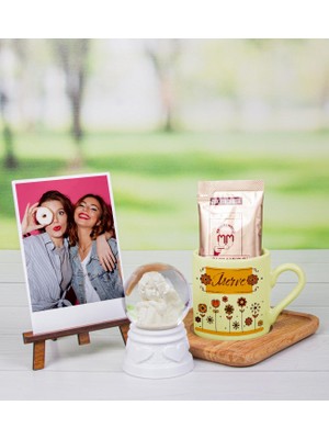 Ejoya Kişiye Özel Türk Kahvesi Fincanı & Melek Kar Küresi & Fotoğraflık Hediye Seti 111828