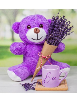 Ejoya Kişiye Özel Türk Kahvesi Fincanı & Lavantalı Peluş Ayı Hediye Kutusu 111647