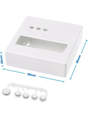 Robiz Plastik Proje Kutusu 86X86MM Beyaz Duvara Yüzeye Montaj Tip 1602 LCD 3 Buton Elektronik Devre