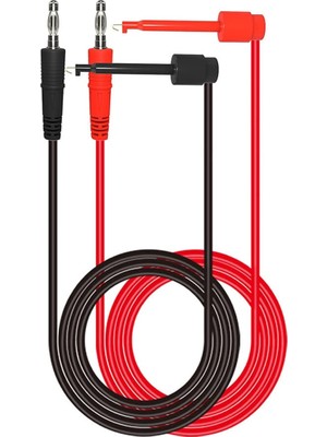 Robiz Multimetre Kanca Test Prob Çifti 1 Metre Banana Hook Klips