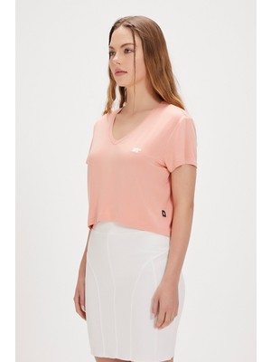 Bad Bear Menas Pembe V Yaka Kadın Tişört