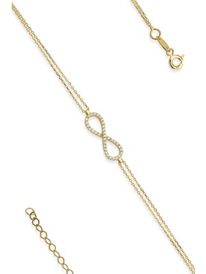 Fiyonk Kuyumculuk 14 Ayar Altın Taşlı Sonsuzluk Bileklik