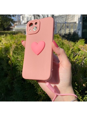 Bumudur Aksesuar iPhone 11 Pembe Kalp Silikon Kılıf