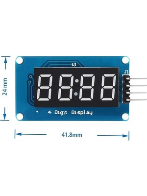 Robiz TM1637 4 Hane Bit Seri Kırmızı 7 Segment Ekran 0.36 Inch Saat Iıc Dijital Gösterge Display Alarm