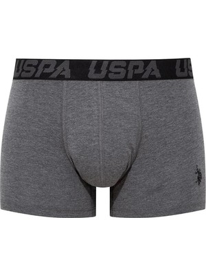 U.S. Polo Assn. Erkek Siyah Antrasit ve Uspa Baskılı 3'lü Boxer