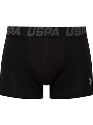 U.S. Polo Assn. Erkek Siyah Antrasit ve Uspa Baskılı 3'lü Boxer