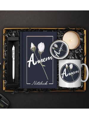 Apollon Gift Anneler Gününe Özel Tasarım Defter & Kupa & Kokulu Mum & Touch Pen Kalem Hediye Seti