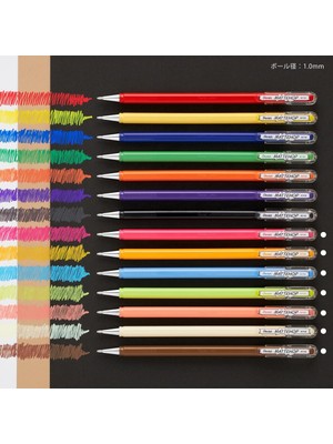 Pentel Mattehop 1 0 mm 7'li Siyah Kağıda Yazabilen Jel Kalem Set