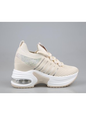 Guja 24Y300-14 Dolgu Topuk Bej Kadın Sneakers