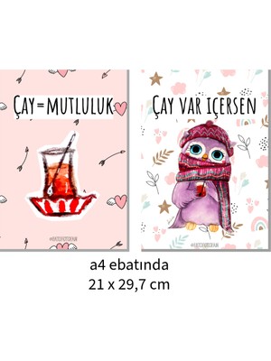 Fatofotofan Çay Keyfi Köşesi 2'li Pano A4 , Gonca Baykuşlu