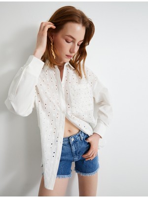 Koton Fisto Gömlek Uzun Kollu Cep Detaylı Pamuklu