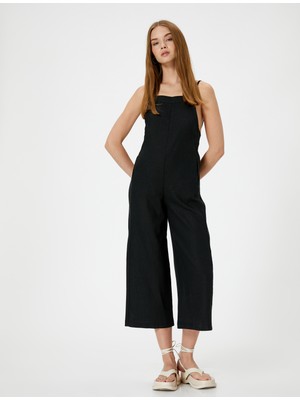 Koton Keten Tulum Kapri Boy Cepli Arkası Ince Askılı