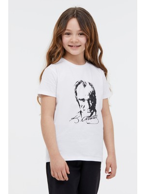 Lumberjack Ul 11ATA01 4fx Beyaz Unisex Çocuk Kısa Kol T-Shirt