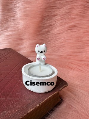 Cisemco Üşüyen Kedi Dekoratif Tealight Mumluk