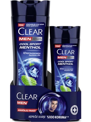Clear Men Kepeğe Karşı Etkili Cool Sport Menthol 350 ml Şampuan + 180 ml