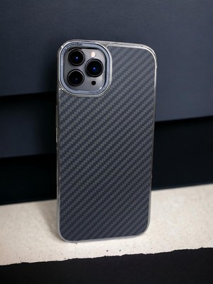 Bu Meydan iPhone 13 Pro Max Brabus Klasik Carbon Görünüm Gri Renk Kaliteli Telefon Kılıfı