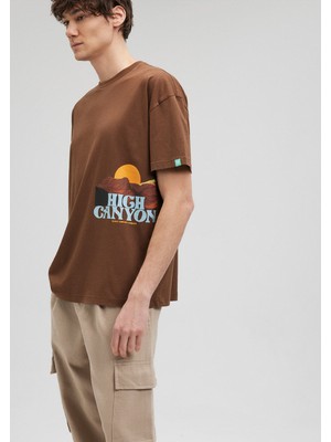 Mavi Baskılı Kahverengi TIŞÖRT0612092-70241