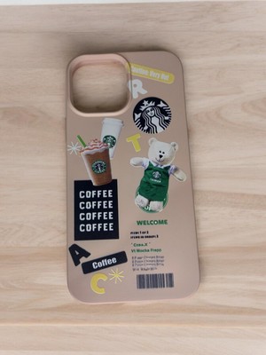 Bu Meydan Iphone 13 Pro Max Starbucks Baskılı Krem Renk Silikon Telefon Kılıfı