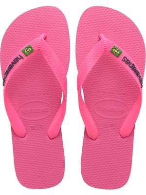 Havaianas Pembe Kadın Plaj Terliği Brasıl Logo Neon